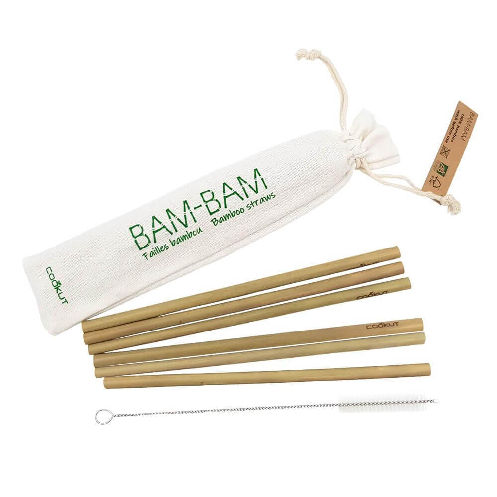 Cookut Bam Bam Set of 6 Bamboo Straws